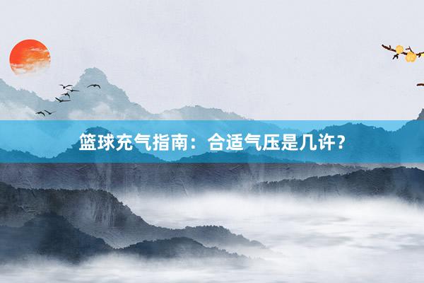 篮球充气指南：合适气压是几许？